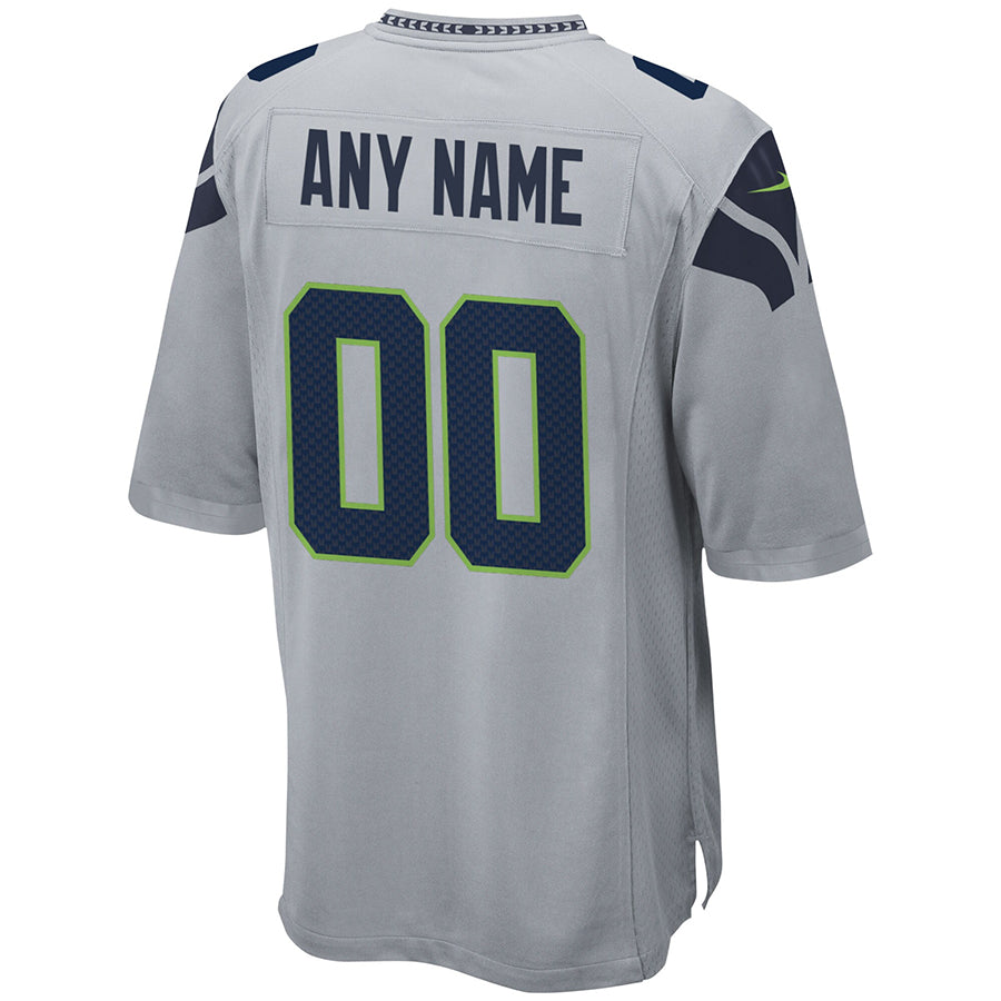 Johmsee Custom S.Seahawks Gray Alternate Game Stitched Jerseys