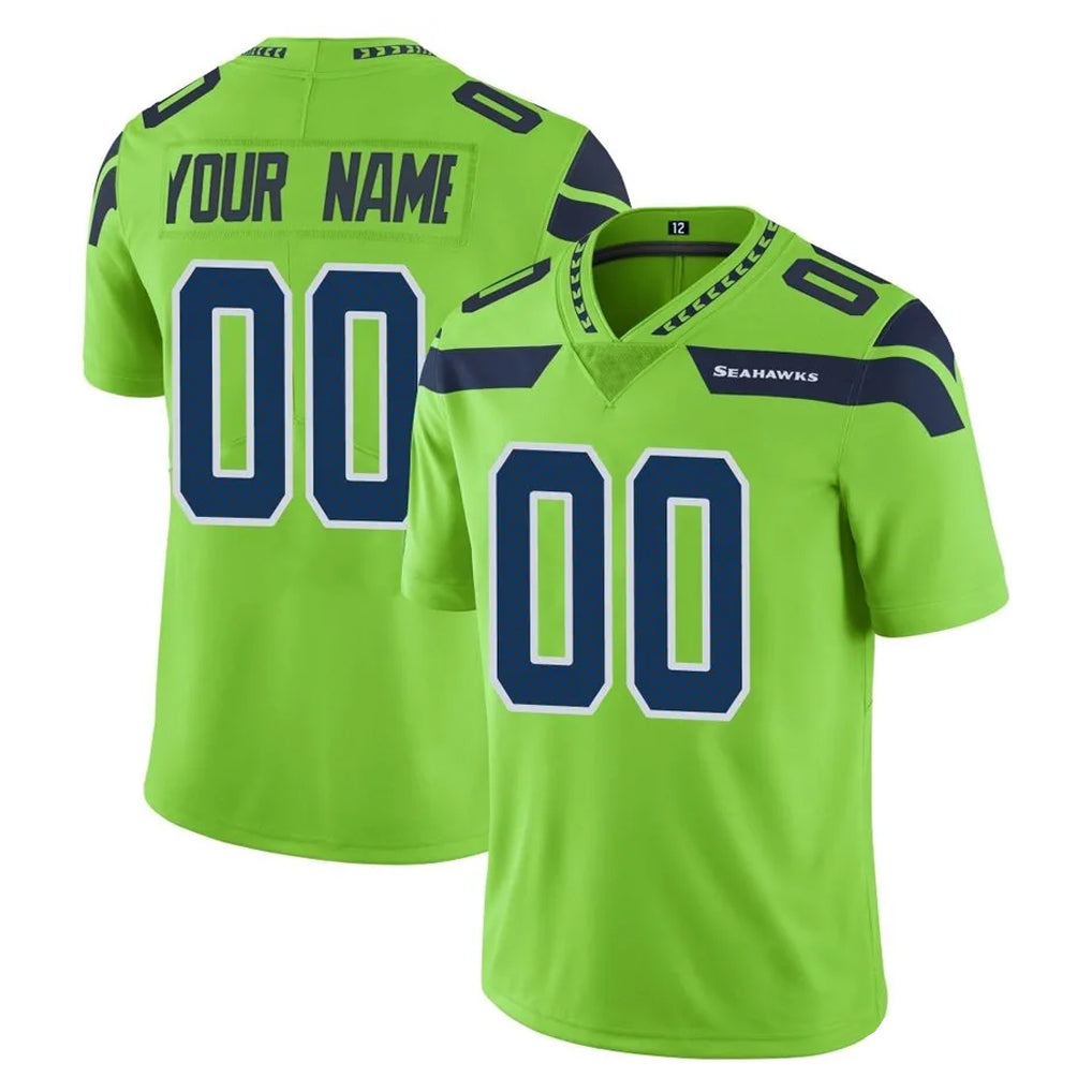 Johmsee Custom S.Seahawks Green Limited Color Rush Home Game Any Name & Numbers Stitched Jerseys
