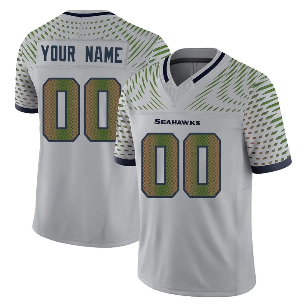 Johmsee Custom S.Seahawks Grey Limited 2025 Rivalries Collection Home Game Any Name & Numbers Stitched Jerseys