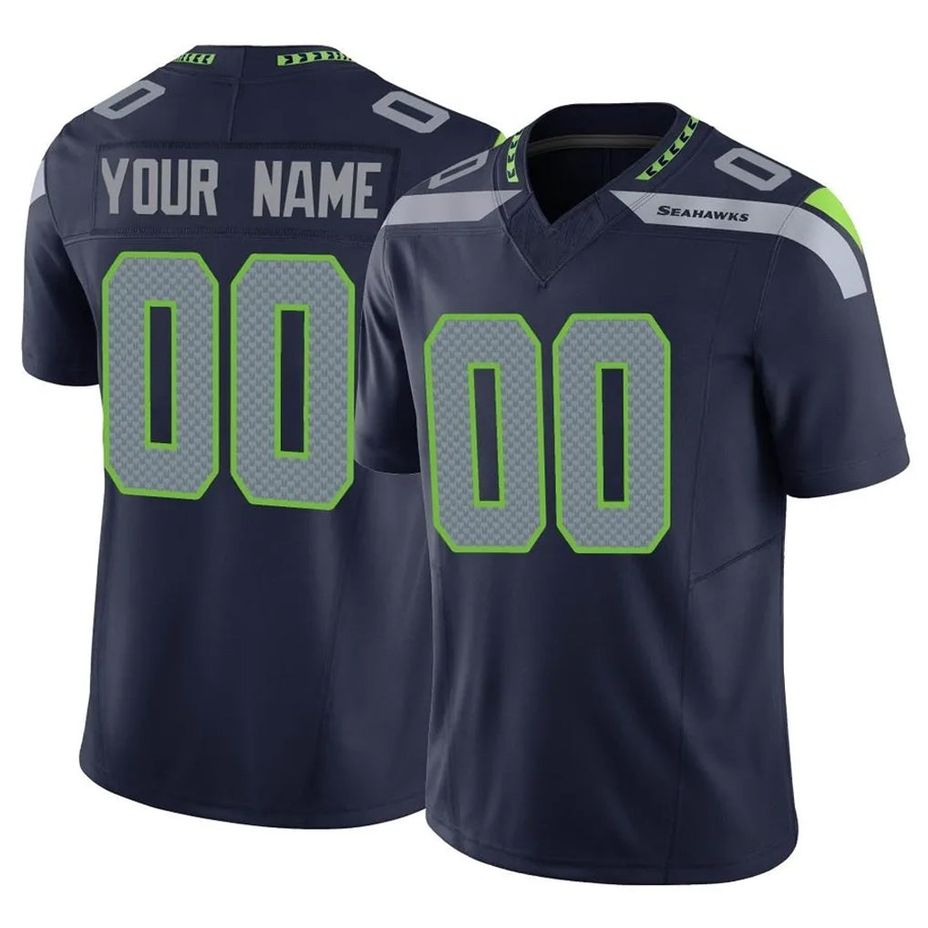 Johmsee Custom S.Seahawks Navy Limited Vapor F.U.S.E. Home Game Any Name & Numbers Stitched Jerseys