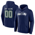 Johmsee Custom S.Seahawks Navy Pullover Hoodies Game Any Name & Numbers Stitched Jerseys