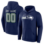 Johmsee Custom S.Seahawks Navy Pullover Hoodies Game Any Name & Numbers Stitched Jerseys