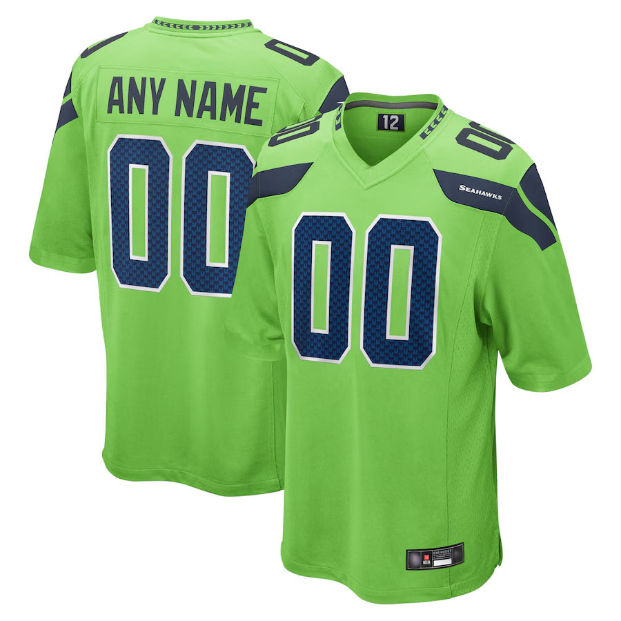 Johmsee Custom S.Seahawks Neon Green Alternate Game Stitched Jerseys