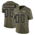 Johmsee Custom S.Seahawks Olive 2025 Salute To Service Limited Home Game Any Name & Numbers Stitched Jerseys