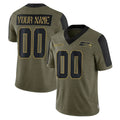 Johmsee Custom S.Seahawks Olive Salute To Service Limited Game Any Name & Numbers Stitched Jerseys