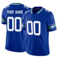 Johmsee Custom S.Seahawks Royal Limited Throwback Vapor F.U.S.E. Home Game Any Name & Numbers Stitched Jerseys