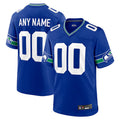 Johmsee Custom S.Seahawks Royal Throwback Game Stitched Jerseys