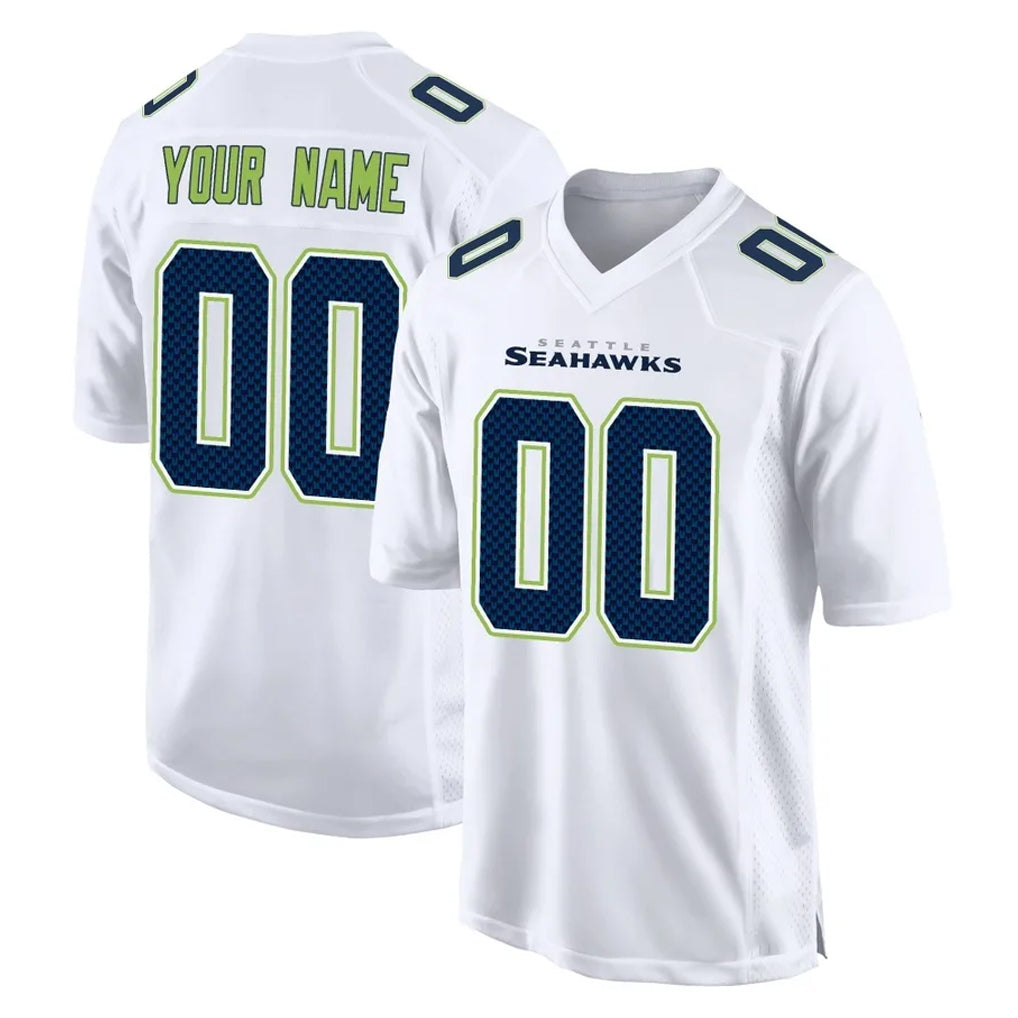 Johmsee Custom S.Seahawks White Tundra Fashion Home Game Any Name & Numbers Stitched Jerseys