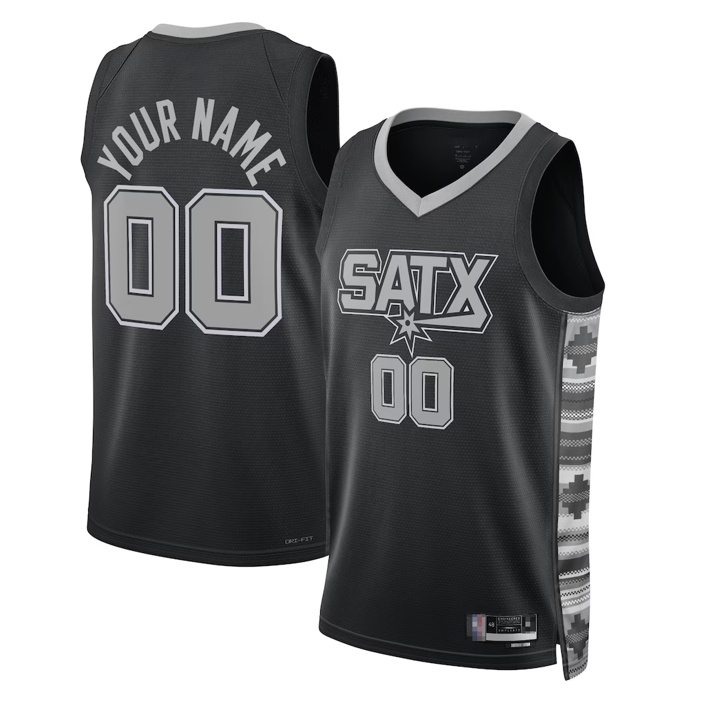 Johmsee Custom SA.Spurs Black 2022-2023 Swingman Jerseys - Statement Edition