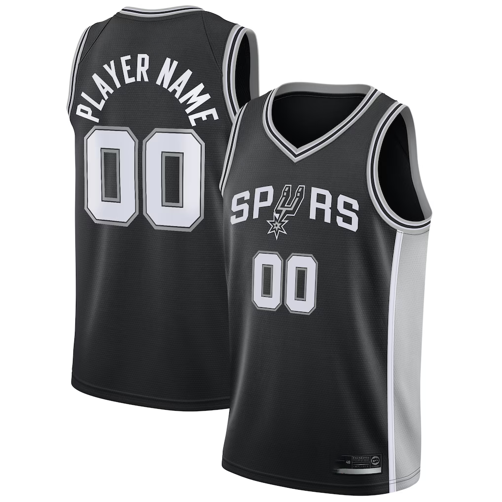 Johmsee Custom SA.Spurs Black Swingman Jerseys - Icon Edition