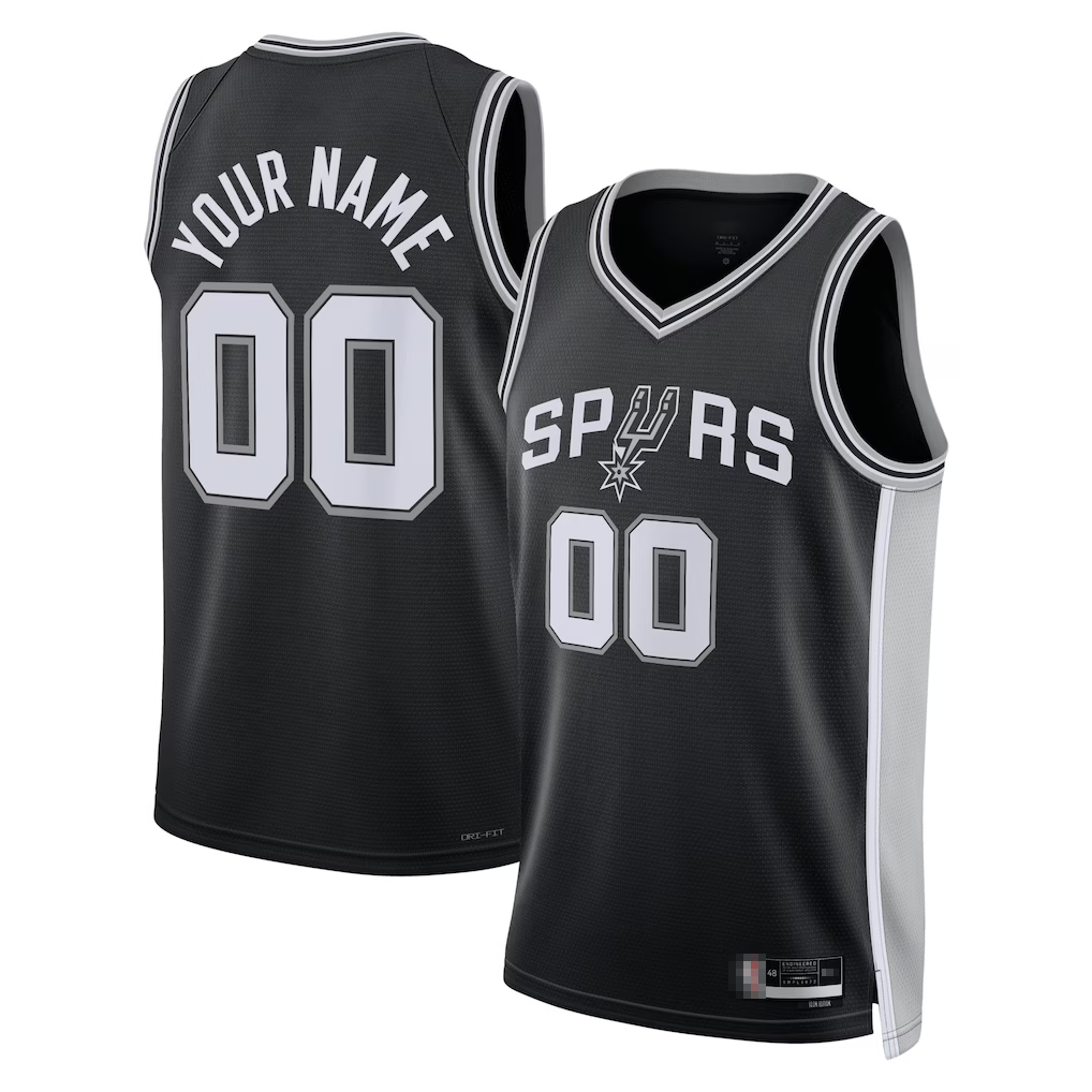 Johmsee Custom SA.Spurs Black Swingman Jerseys - Icon Edition