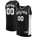 Johmsee Custom SA.Spurs Fanatics Black Fast Break Replica Jerseys - Icon Edition