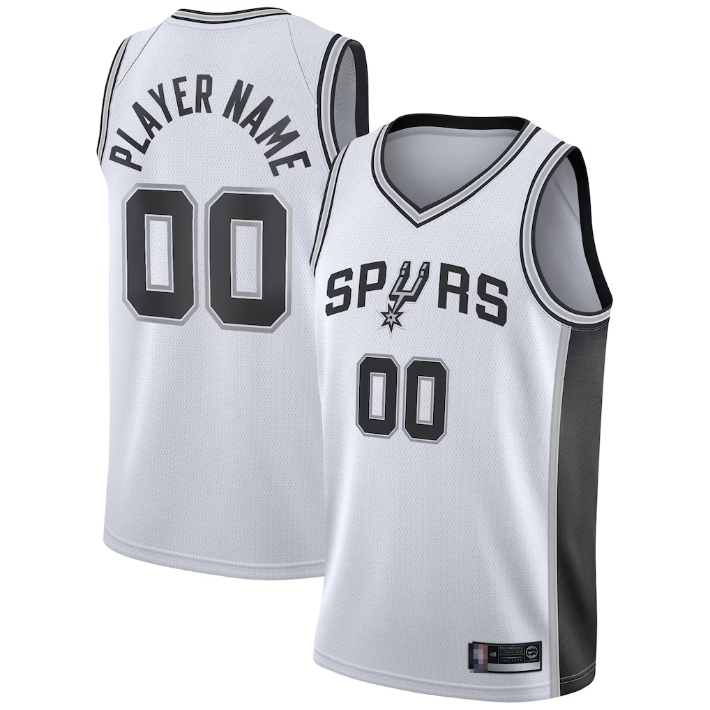 Johmsee Custom SA.Spurs White 2020-2021 Swingman Jerseys - Association Edition