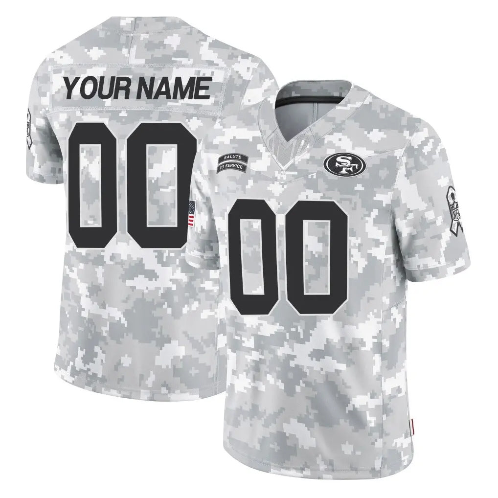 Johmsee Custom SF.49ers Arctic Camo Limited Salute To Service Home Game Any Name & Numbers Stitched Jerseys