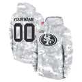 Johmsee Custom SF.49ers Arctic Camo Limited Salute to Service Pullover Hoodies Game Any Name & Numbers Stitched Jerseys
