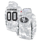 Johmsee Custom SF.49ers Arctic Camo Limited Salute to Service Pullover Hoodies Game Any Name & Numbers Stitched Jerseys