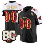 Johmsee Custom SF.49ers Black-White Limited 80th Rivalries Collection Home Game Any Name & Numbers Stitched Jerseys
