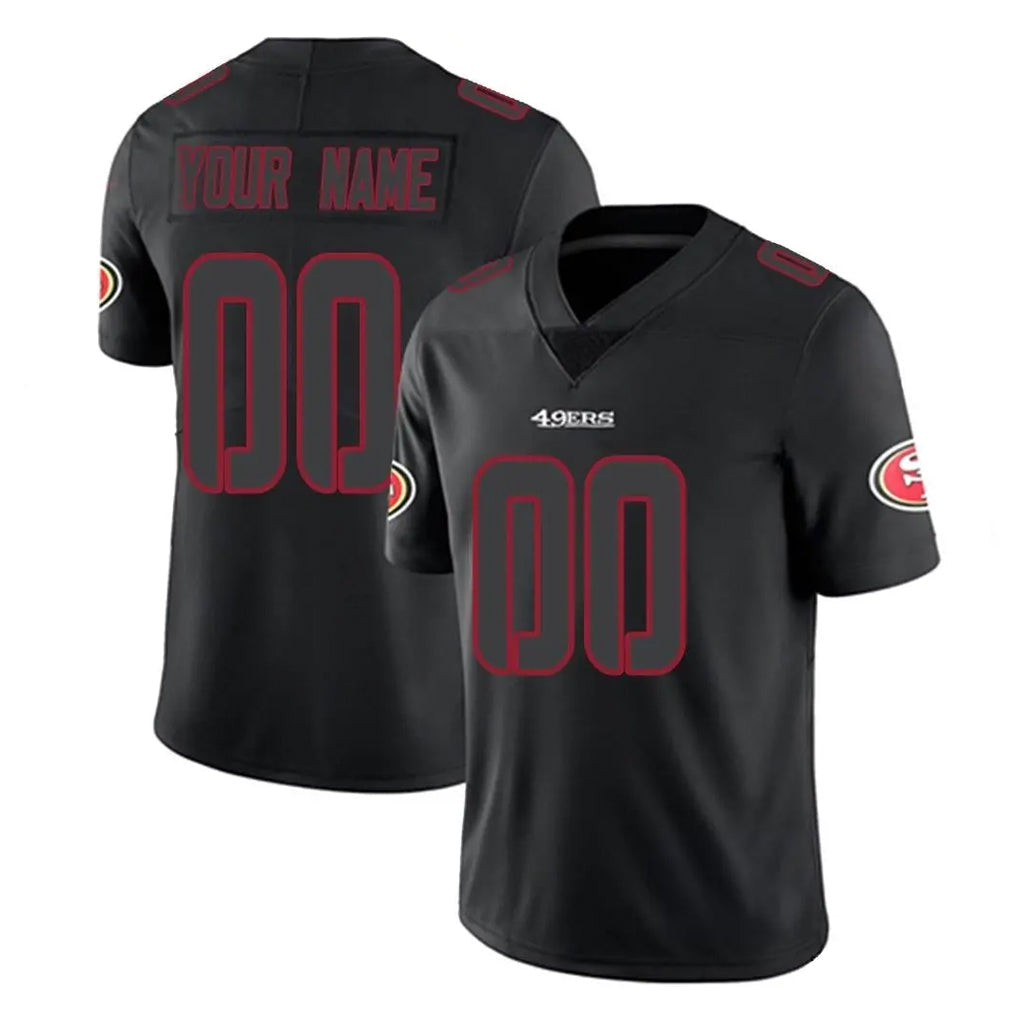 Johmsee Custom SF.49ers Black Impact Limited Home Game Any Name & Numbers Stitched Jerseys