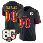 Johmsee Custom SF.49ers Black Limited 80th Rivalries Collection Home Game Any Name & Numbers Stitched Jerseys