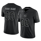 Johmsee Custom SF.49ers Black Limited Reflective Home Game Any Name & Numbers Stitched Jerseys