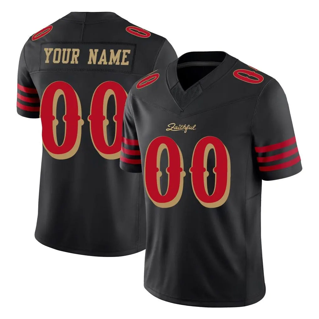 Johmsee Custom SF.49ers Black Limited Rivalries Collection Home Game Any Name & Numbers Stitched Jerseys
