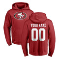Johmsee Custom SF.49ers Red LOGO Pullover Hoodies Home Game Any Name & Numbers Stitched Jerseys