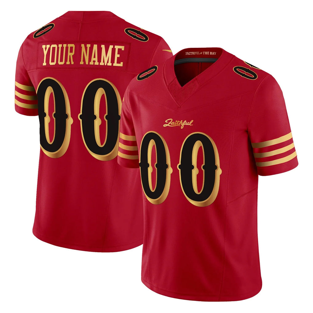 Johmsee Custom SF.49ers Red Rivalries Vapor Limited Home Game Any Name & Numbers Stitched Jerseys