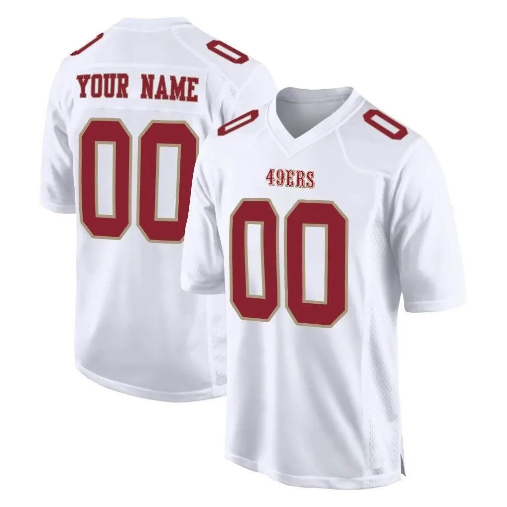 Johmsee Custom SF.49ers White Fashion Home Game Any Name & Numbers Stitched Jerseys