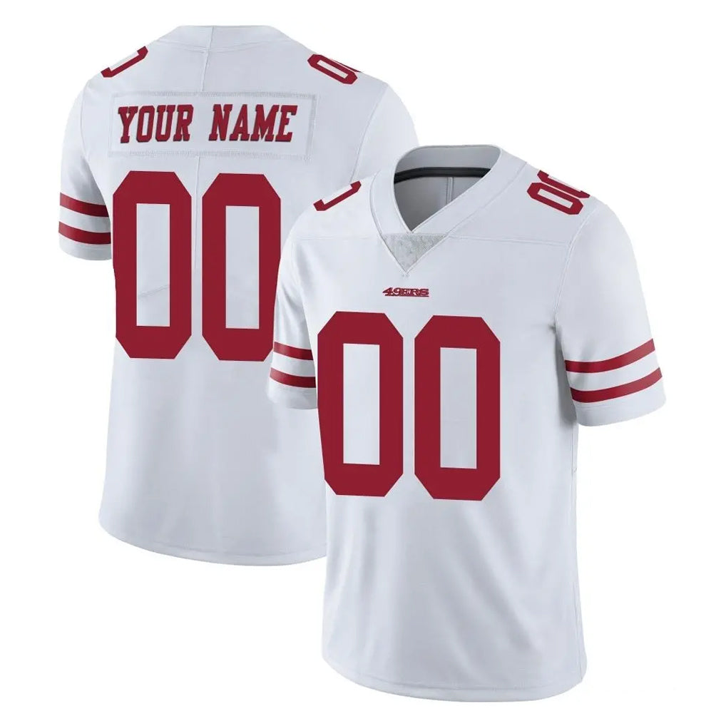 Johmsee Custom SF.49ers White Limited Vapor Untouchable Home Game Any Name & Numbers Stitched Jerseys