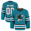 Johmsee Custom SJ.Sharks Teal Home Authentic Pro Jerseys