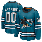 Johmsee Custom SJ.Sharks Teal Home Breakaway Jerseys