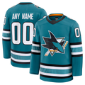 Johmsee Custom SJ.Sharks Teal Home Premium Jerseys