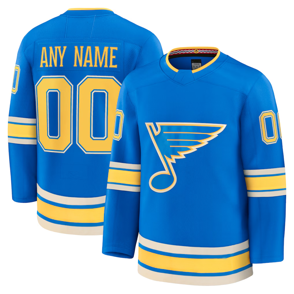 Johmsee Custom St.L.Blues Blue Alternate Premium Jerseys