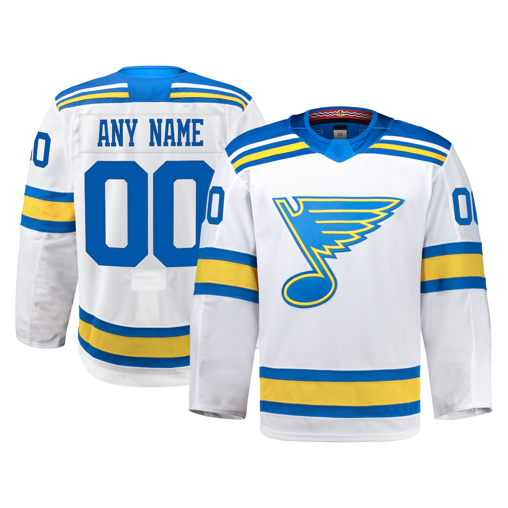 Johmsee Custom St.L.Blues White Away Authentic Pro Jerseys