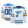 Johmsee Custom St.L.Blues White Away Authentic Pro Jerseys