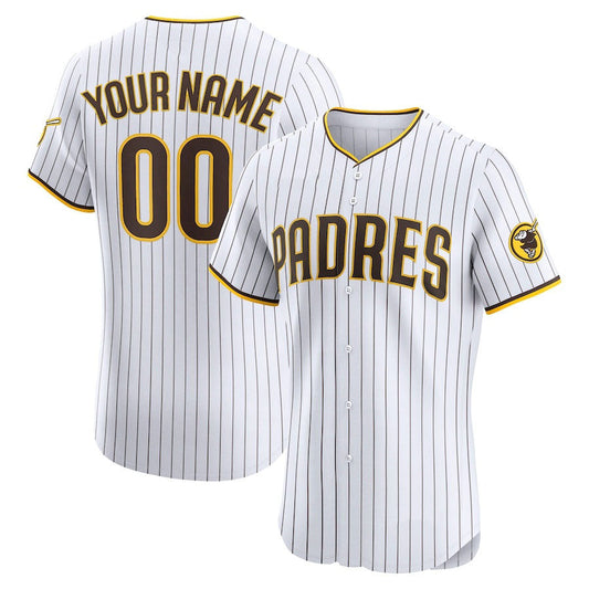Custom San Diego Padres Home Elite Jersey – White Stitched Baseball Jersey