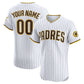 Custom San Diego Padres Home Elite Sponsor Patch Jersey – White Stitched Baseball Jersey