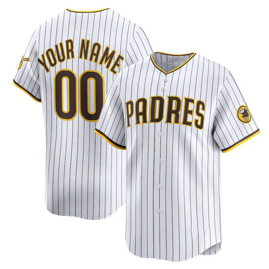 Custom San Diego Padres Home Limited Jersey – White Stitched Baseball Jersey