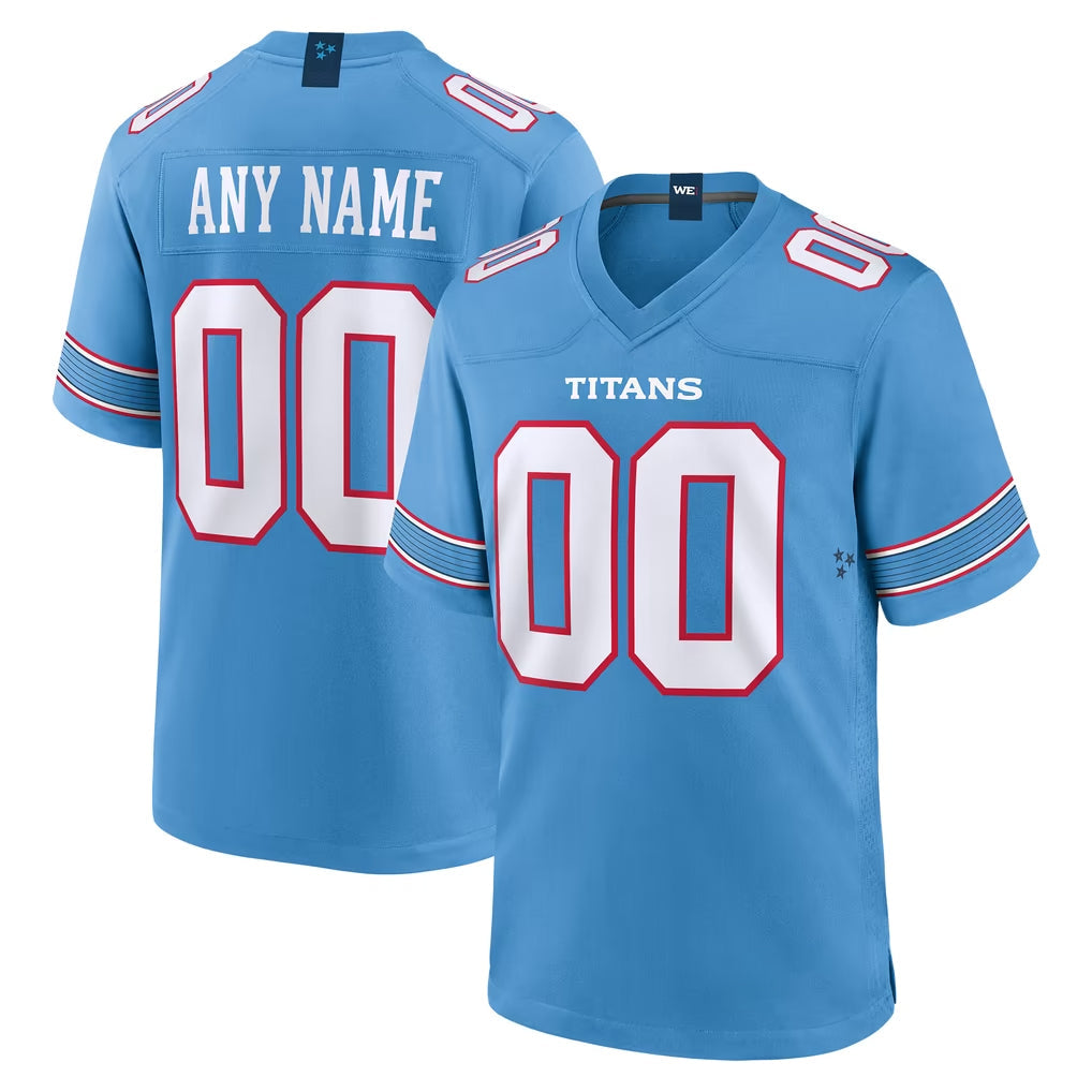 Johmsee Custom T.Titans Light Blue 2026 Game Home Any Name & Numbers Stitched Jerseys