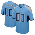 Johmsee Custom T.Titans Light Blue Home Game Any Name & Numbers Stitched Jerseys