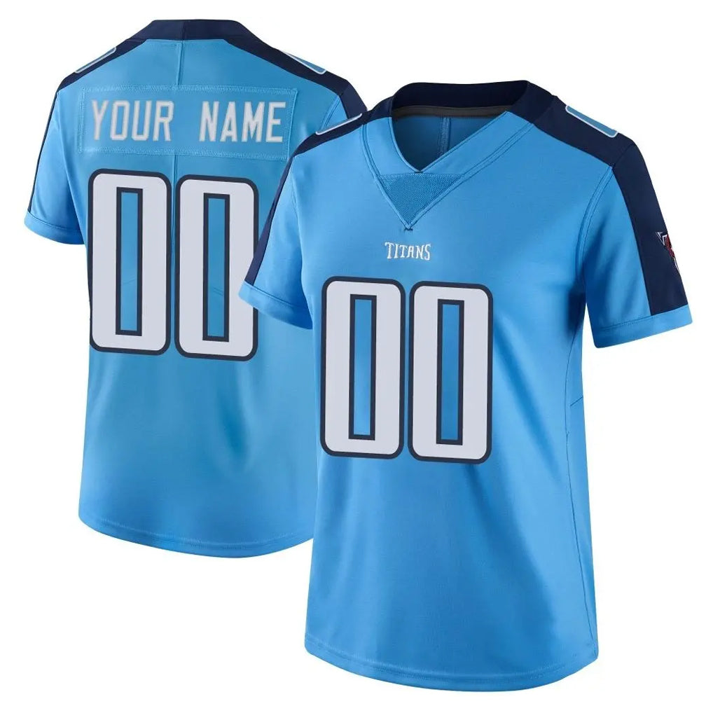 Johmsee Custom T.Titans Light Blue Limited Color Rush Home Game Any Name & Numbers Stitched Jerseys
