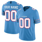 Johmsee Custom T.Titans Light Blue Team Vapor F.U.S.E. Limited Home Game Any Name & Numbers Stitched Jerseys