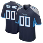 Johmsee Custom T.Titans Navy Home Game Any Name & Numbers Stitched Jerseys