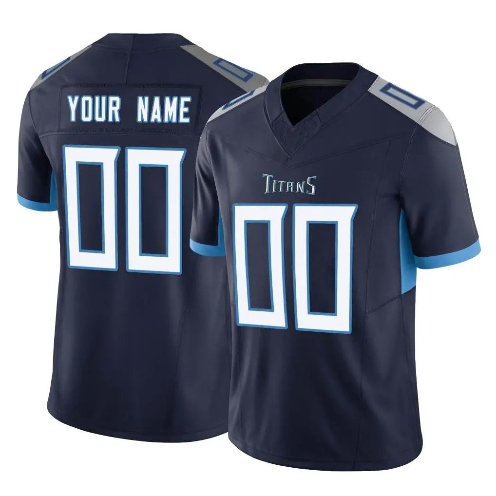 Johmsee Custom T.Titans Navy Limited Vapor F.U.S.E. Home Game Any Name & Numbers Stitched Jerseys