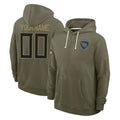 Johmsee Custom T.Titans Olive Salute to Service Hoodies Home Game Any Name & Numbers Stitched Jerseys