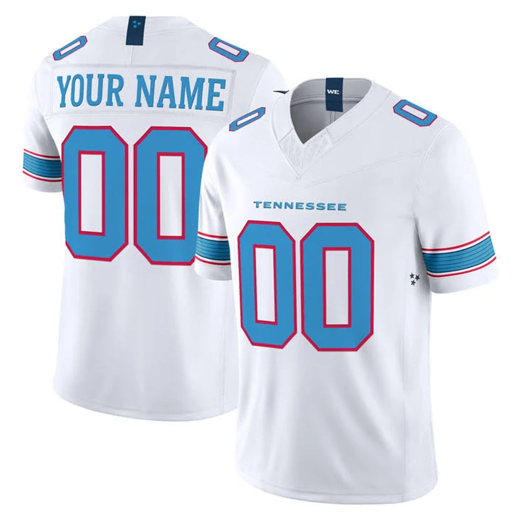 Johmsee Custom T.Titans White Limited Vapor F.U.S.E. Home Game Any Name & Numbers Stitched Jerseys