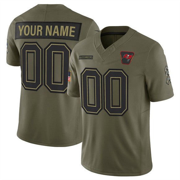 Custom TB.Buccaneers Active Player Olive 2025 F.U.S.E. Salute to Service Limited Football Stitched Jersey