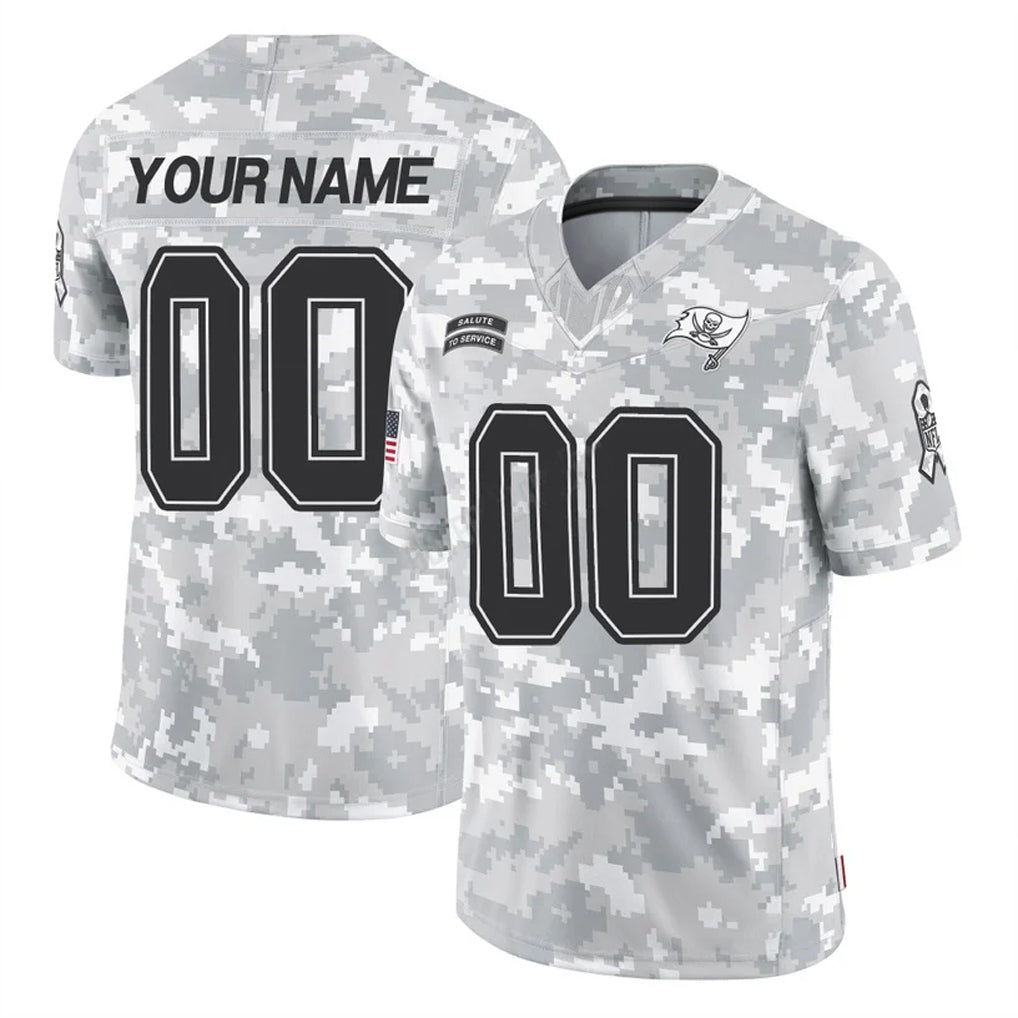 Johmsee Custom TB.Buccaneers Arctic Camo Limited Salute To Service Home Game Any Name & Numbers Stitched Jerseys