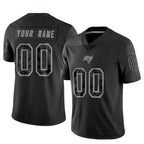 Johmsee Custom TB.Buccaneers Black RFLCTV Limited Stitched Jerseys