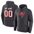 Johmsee Custom TB.Buccaneers Gray LOGO Pullover Hoodie Home Game Any Name & Numbers Stitched Jerseys